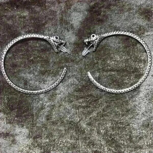 Ouroboros snake earrings.